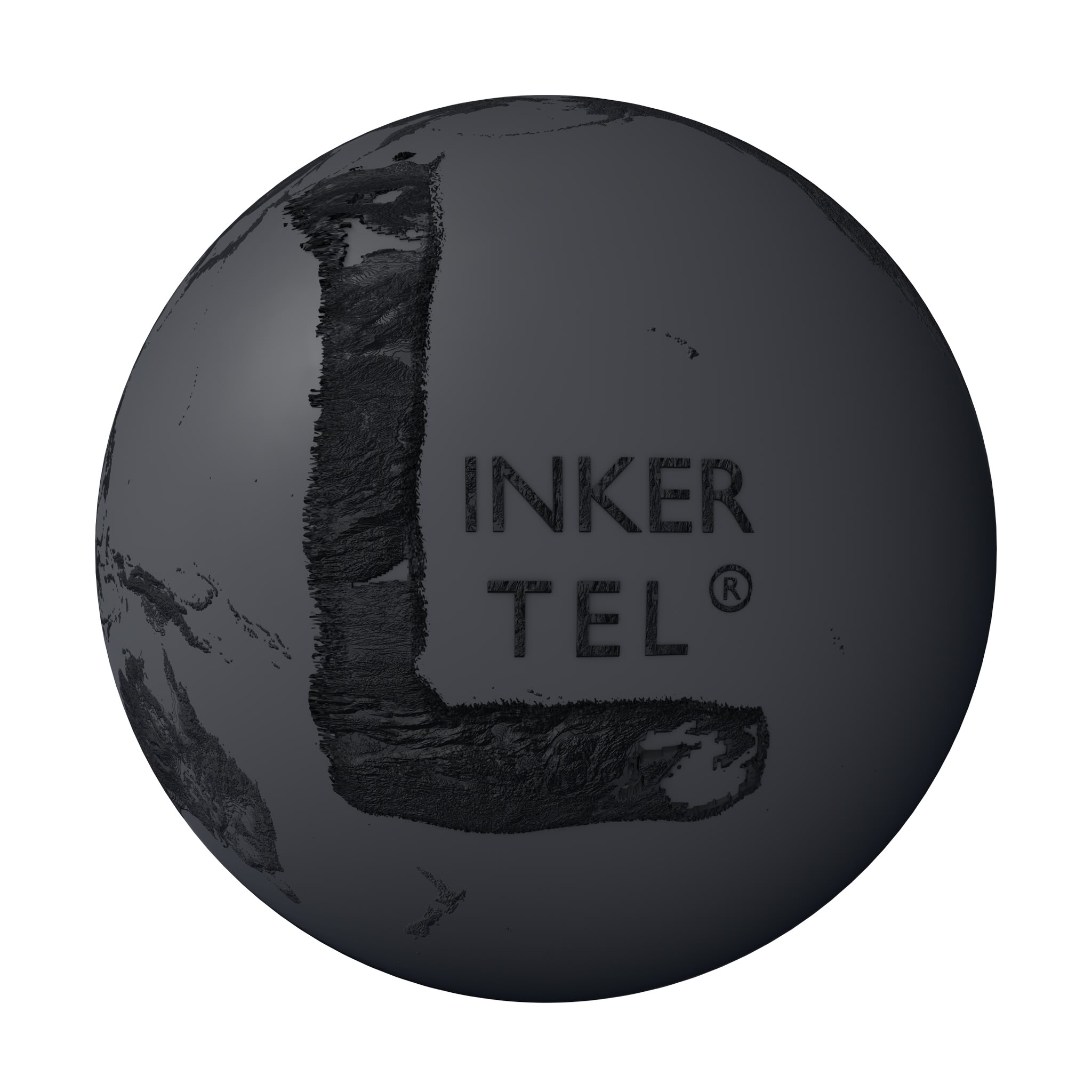 Linker Tel precision brand mark rendered across planetary coordinates.